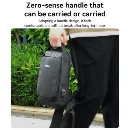 Yesido Anti-Theft Sling Backpack With Lock - стилна чанта с презрамка и ключалка за смартфони и други дребни вещи (черен) 10