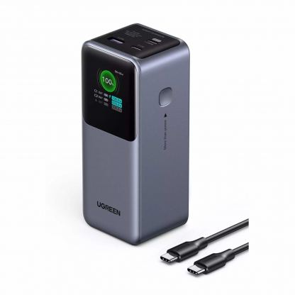 Ugreen Nexode Power Bank 20000 mAh 130W - преносима външна батерия с 2xUSB-C и 1xUSB-A изходи и технология за бързо зареждане (черен) 2