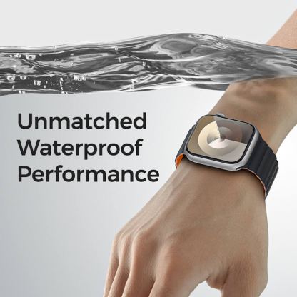 Benks Magnetic Silicone Band - магнитна силиконова каишка за Apple Watch 42мм, 44мм, 45мм, 46мм, Ultra 49мм (бежов-оранжев) 4