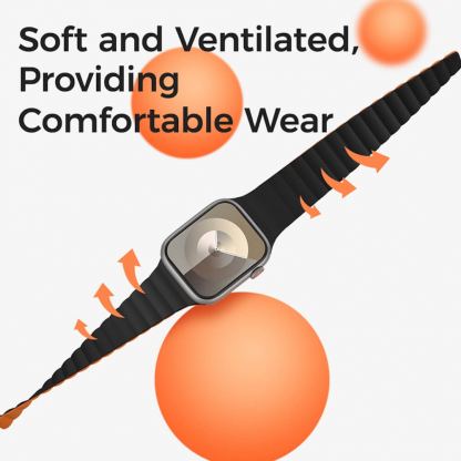 Benks Magnetic Silicone Band - магнитна силиконова каишка за Apple Watch 42мм, 44мм, 45мм, 46мм, Ultra 49мм (бежов-оранжев) 6