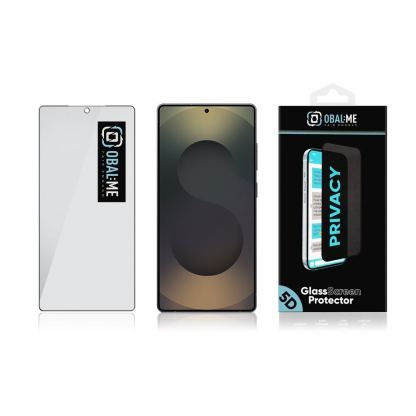 OBALME Privacy 5D Tempered Glass Screen Protector - калено стъклено защитно покритие с определен ъгъл на виждане за дисплея на Samsung Galaxy S25 Ultra (черен-прозрачен) 3