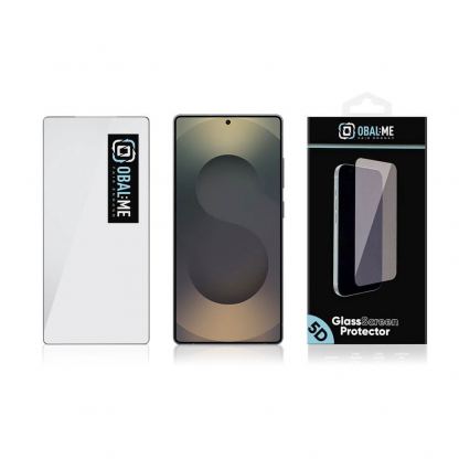 OBALME Tempered Glass Screen Protector 5D - обхващащо и ръбовете стъклено защитно покритие за дисплея на Samsung Galaxy S25 Ultra (черен-прозрачен) 3