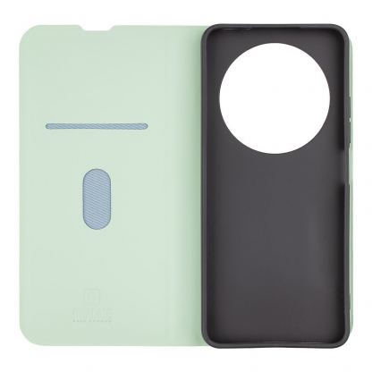 OBALME SmoothTouch Leather Flip Case - кожен калъф, тип портфейл с поставка и отделение за кр. карти за Xiaomi Redmi 14C 4G, Poco C75 (зелен) 2
