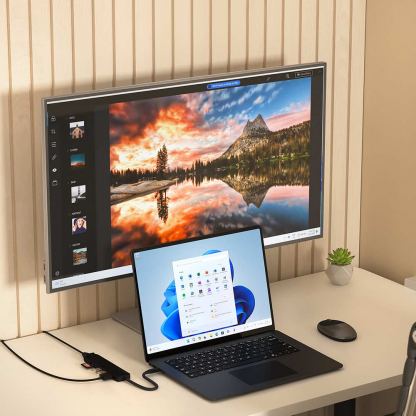 Satechi 7-in-1 USB-C Aluminum Slim Multiport Adapter With Ethernet - мултифункционален хъб за свързване на допълнителна периферия за компютри с USB-C (черен) 3