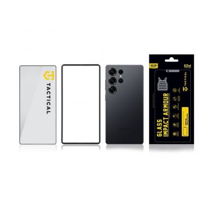 Tactical Impact Armour 5D Glass - калено стъклено защитно покритие за дисплея на Samsung Galaxy S25 Ultra (прозрачен-черен) 2