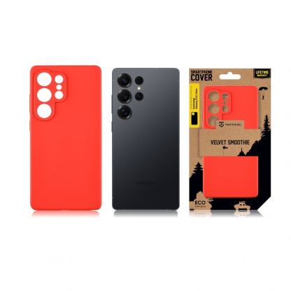 Tactical Velvet Smoothie Cover - силиконов калъф за Samsung Galaxy S25 Ultra (червен) 4