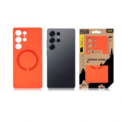 Tactical MagForce Aramid Bloody Mary Limited Edition Case - кевларен кейс с MagSafe за Samsung Galaxy S25 Ultra (червен) 4