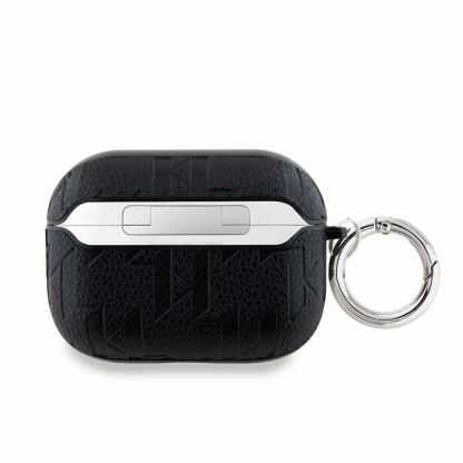 Karl Lagerfeld PU Embossed Karl Head Case - кожен кейс с карабинер за Apple AirPods Pro 2 (черен) 3