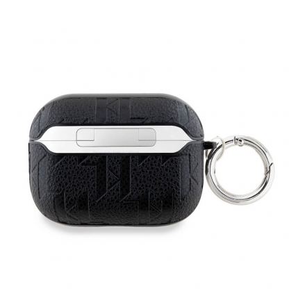 Karl Lagerfeld PU Embossed Choupette Head Case - кожен кейс с карабинер за Apple AirPods Pro 2 (черен) 3