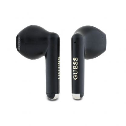 Guess Printed Classic Logo Stereo TWS Headset - безжични блутут слушалки със зареждащ кейс за мобилни устройства (черен) 3