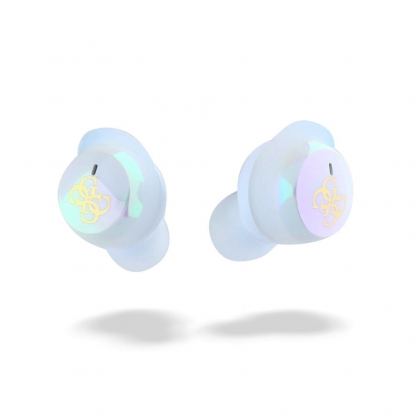 Guess 4G Logo Mini True Wireless Stereo TWS Headset - безжични блутут слушалки със зареждащ кейс за мобилни устройства (бял)  3