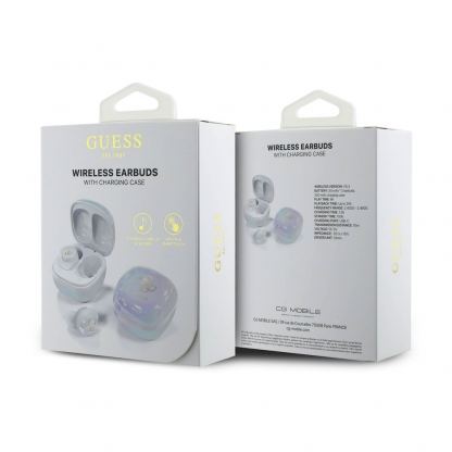 Guess 4G Logo Mini True Wireless Stereo TWS Headset - безжични блутут слушалки със зареждащ кейс за мобилни устройства (бял)  4