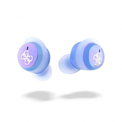 Guess 4G Logo Mini True Wireless Stereo TWS Headset - безжични блутут слушалки със зареждащ кейс за мобилни устройства (син)  3