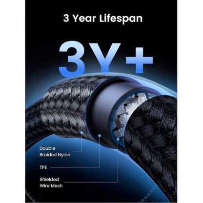 Ugreen USB-C to USB-C Cable 240W - кабел за бързо зареждане за устройства с USB-C порт (100 см) (черен)  5