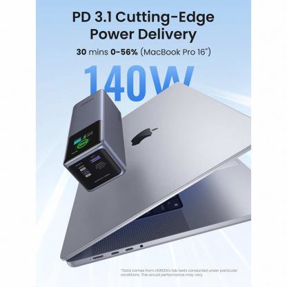 Ugreen Nexode Power Bank 25000 mAh 200W - преносима външна батерия с 2xUSB-C и 1xUSB-A изходи и технология за бързо зареждане (черен) 4