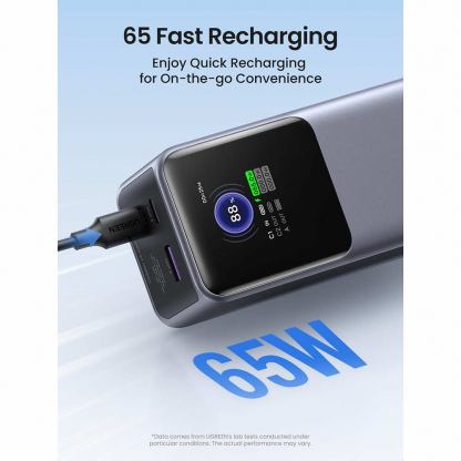 Ugreen Nexode Power Bank 25000 mAh 200W - преносима външна батерия с 2xUSB-C и 1xUSB-A изходи и технология за бързо зареждане (черен) 6