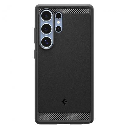 Spigen Rugged Armor MagSafe Case - удароустойчив силиконов (TPU) калъф с MagSafe за Samsung Galaxy S25 Ultra (черен)  2