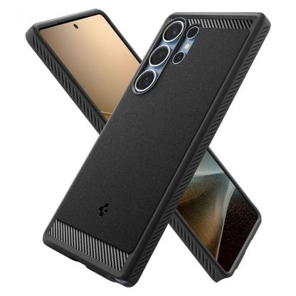 Spigen Rugged Armor MagSafe Case - удароустойчив силиконов (TPU) калъф с MagSafe за Samsung Galaxy S25 Ultra (черен)  7