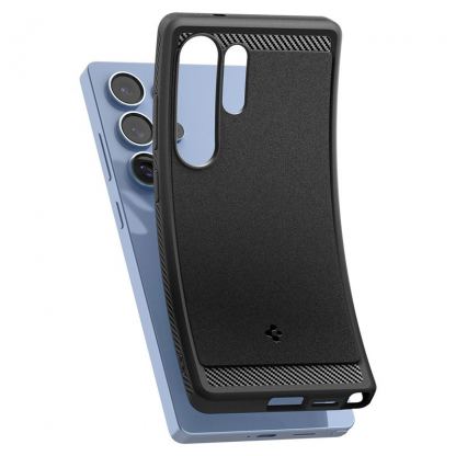 Spigen Rugged Armor MagSafe Case - удароустойчив силиконов (TPU) калъф с MagSafe за Samsung Galaxy S25 Ultra (черен)  10