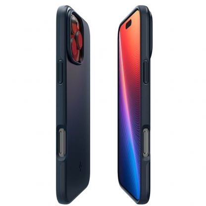Spigen Thin Fit MagSafe Case - качествен тънък матиран кейс с MagSafe за iPhone 16 Pro (тъмносин) 6
