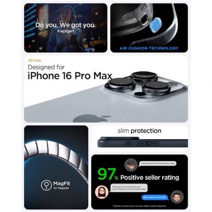 Spigen Thin Fit MagSafe Case - качествен тънък матиран кейс с MagSafe за iPhone 16 Pro (тъмносин) 7