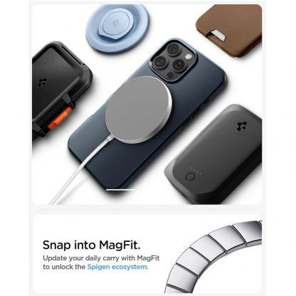 Spigen Thin Fit MagSafe Case - качествен тънък матиран кейс с MagSafe за iPhone 16 Pro (тъмносин) 12