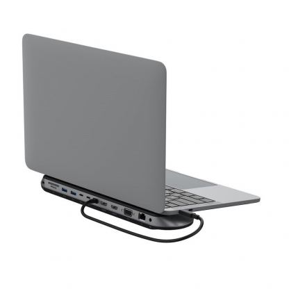 Belkin Connect 11-in-1 Universal USB-C Pro Hub - мултифункционален хъб с DeX, Ethernet, HDMI, 3.5 mm jack, USB-C, USB 3.0 и четец за карти за Macbook и USB-C устройства (тъмносив) 3