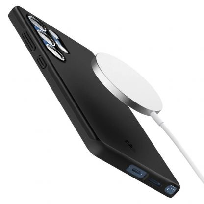 Spigen Thin Fit MagSafe Case - качествен тънък матиран кейс с MagSafe за Samsung Galaxy S25 Ultra (черен) 11