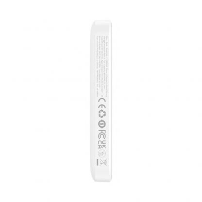 Baseus Magnetic Mini Air Wireless Charging Power Bank 6000 mAh 20W (PPCXM06A) - преносима външна батерия с USB-C порт и безжично зареждане с MagSafe (бял) 6