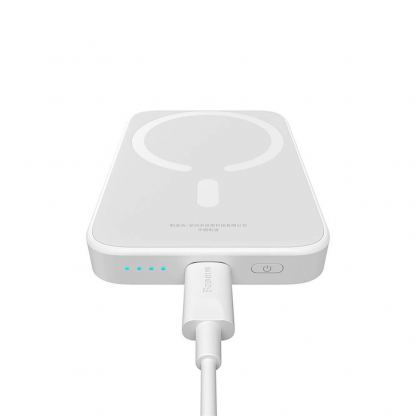 Baseus Magnetic Mini Air Wireless Charging Power Bank 6000 mAh 20W (PPCXM06A) - преносима външна батерия с USB-C порт и безжично зареждане с MagSafe (бял) 8