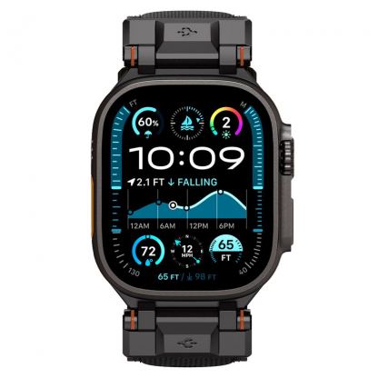 Spigen DuraPro Armor Band - силиконова каишка за Apple Watch 42мм, 44мм, 45мм, 46мм, Ultra 49мм (черен) 8