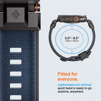 Spigen DuraPro Armor Band - силиконова каишка за Apple Watch 42мм, 44мм, 45мм, 46мм, Ultra 49мм (тъмносин) 9