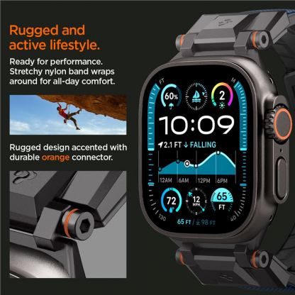 Spigen DuraPro Armor Band - силиконова каишка за Apple Watch 42мм, 44мм, 45мм, 46мм, Ultra 49мм (тъмносин) 10