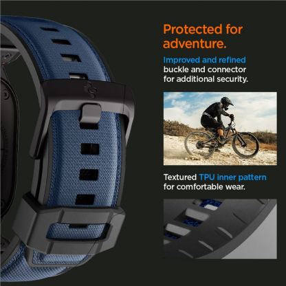 Spigen DuraPro Armor Band - силиконова каишка за Apple Watch 42мм, 44мм, 45мм, 46мм, Ultra 49мм (тъмносин) 11