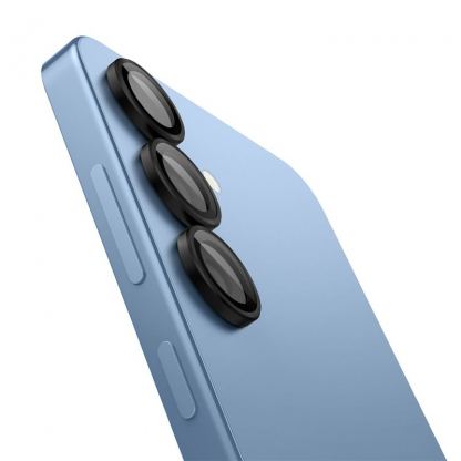 Spigen Glas.tR EZ Fit Optik Pro Lens Protector 2 Pack - 2 комплекта предпазни стъклени лещи за камерата на Samsung Galaxy S25 Plus (черен) 3