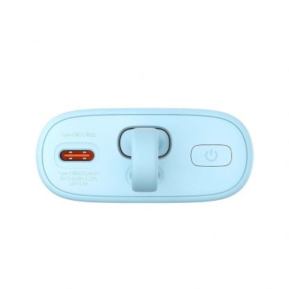 Baseus Popsicle Power Bank with Lightning Cable 20W 5200mAh - външна батерия 10000 mAh с вграден Lightning кабел и USB-C порт (син-оранжев) 5