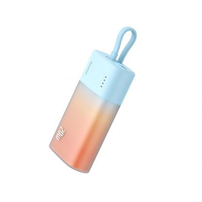 Baseus Popsicle Power Bank with Lightning Cable 20W 5200mAh - външна батерия 10000 mAh с вграден Lightning кабел и USB-C порт (син-оранжев) 6