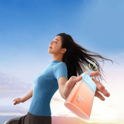 Baseus Popsicle Power Bank with Lightning Cable 20W 5200mAh - външна батерия 10000 mAh с вграден Lightning кабел и USB-C порт (син-оранжев) 9