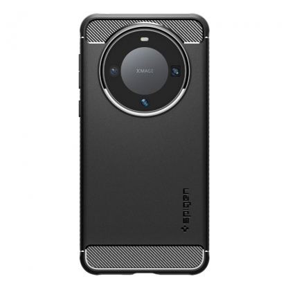 Spigen Rugged Armor Case - тънък качествен силиконов (TPU) калъф за Huawei Mate 60 Pro (черен) 2