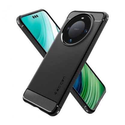 Spigen Rugged Armor Case - тънък качествен силиконов (TPU) калъф за Huawei Mate 60 Pro (черен) 5