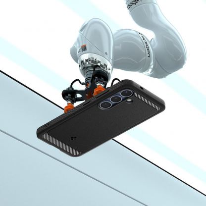 Spigen Rugged Armor MagSafe Case - удароустойчив силиконов (TPU) калъф с MagSafe за Samsung Galaxy S25 (черен)  10