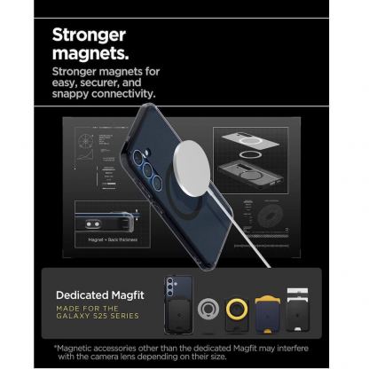 Spigen Ultra Hybrid MagSafe Case - хибриден кейс с висока степен на защита с MagSafe за Samsung Galaxy S25 (черен-мат)  17