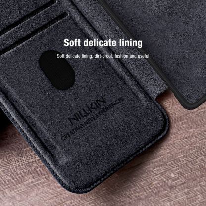 Nillkin Qin Book Pro Leather Flip Case - кожен калъф, тип портфейл за Samsung Galaxy S25 Ultra (черен) 4