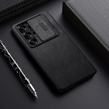 Nillkin Qin Book Pro Leather Flip Case - кожен калъф, тип портфейл за Samsung Galaxy S25 Ultra (черен) 5