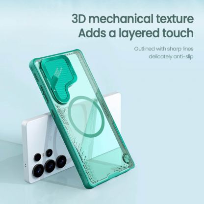 Nillkin Iceblade Prop Magnetic Hard Case - хибриден удароустойчив кейс с MagSafe за Samsung Galaxy S25 Ultra (черен-прозрачен) 5