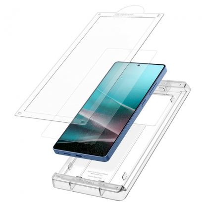 Spigen EliteShield EZ Fit Hybrid Glass Protector - хибридно защитно покритие за дисплея на Samsung Galaxy S25 Ultra (прозрачен) 2