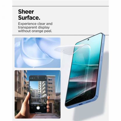 Spigen EliteShield EZ Fit Hybrid Glass Protector - хибридно защитно покритие за дисплея на Samsung Galaxy S25 Plus (прозрачен) 10