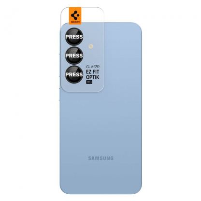 Spigen Glas.tR EZ Fit Optik Pro Lens Protector 2 Pack - 2 комплекта предпазни стъклени лещи за камерата на Samsung Galaxy S25 (черен) 2