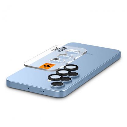 Spigen Glas.tR EZ Fit Optik Pro Lens Protector 2 Pack - 2 комплекта предпазни стъклени лещи за камерата на Samsung Galaxy S25 (черен) 5