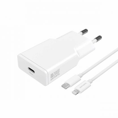 4smarts Slim 20W GaN USB-C PD Fast Charger with USB-C to Lightning Cable (white) - захранване за ел. мрежа с USB-C изход с технология за бързо зареждане и USB-C към Lightning кабел (бял) 2